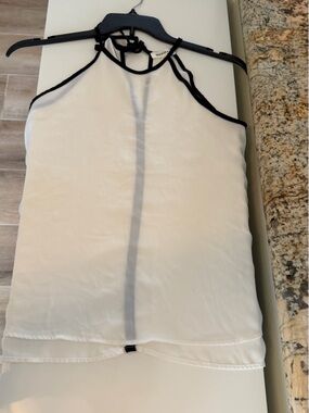 Monteau White Shell Top with Black Trim